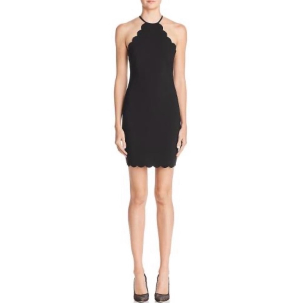Likely Everly Scalloped Sheath Dress Black NWT